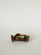 Vide-Poche En Céramique, Crabe, Marron Et Bleu, 1970