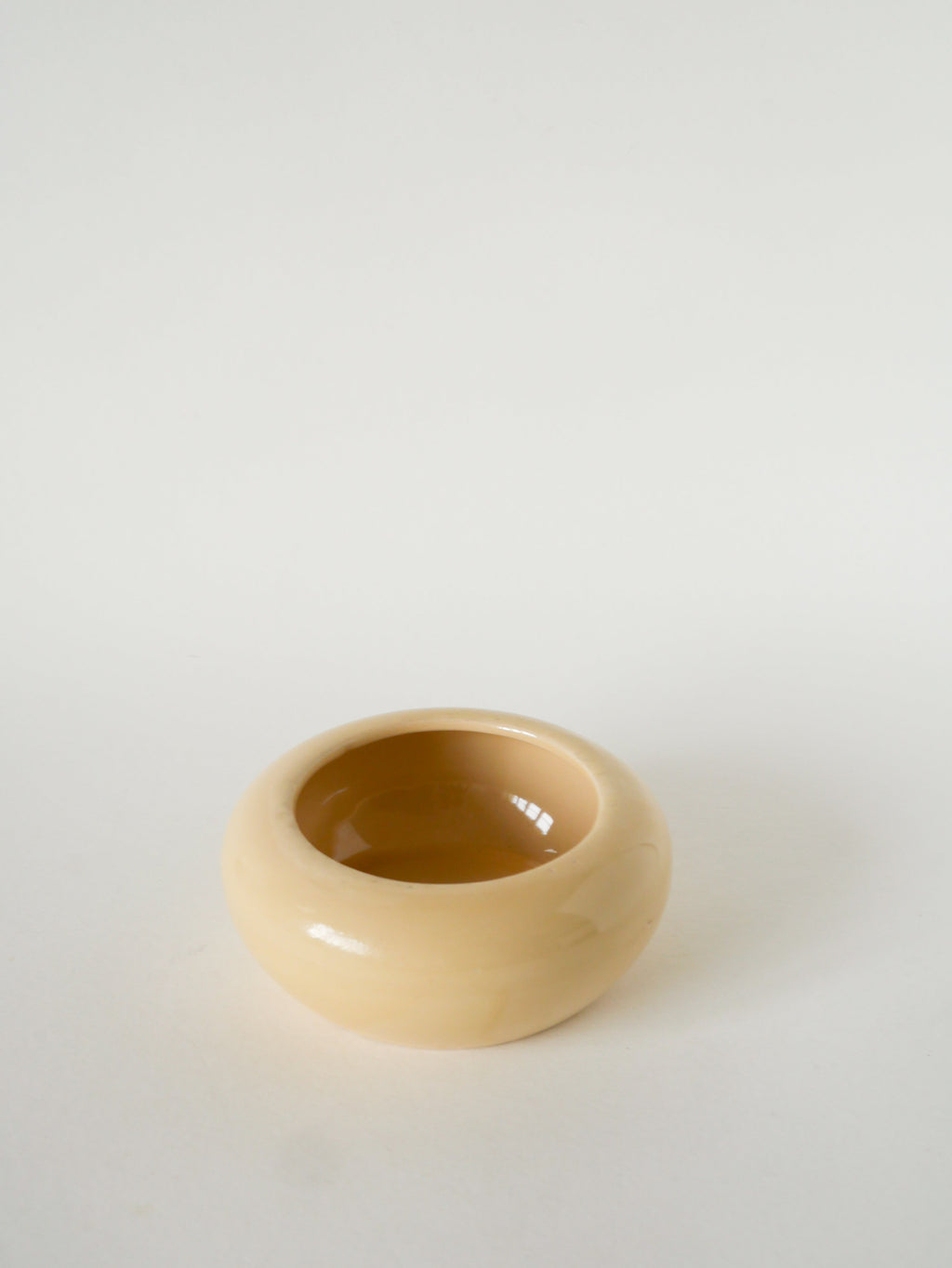 Boîte En Céramique, Jaune Beurre Et Doré, Magda, 1960