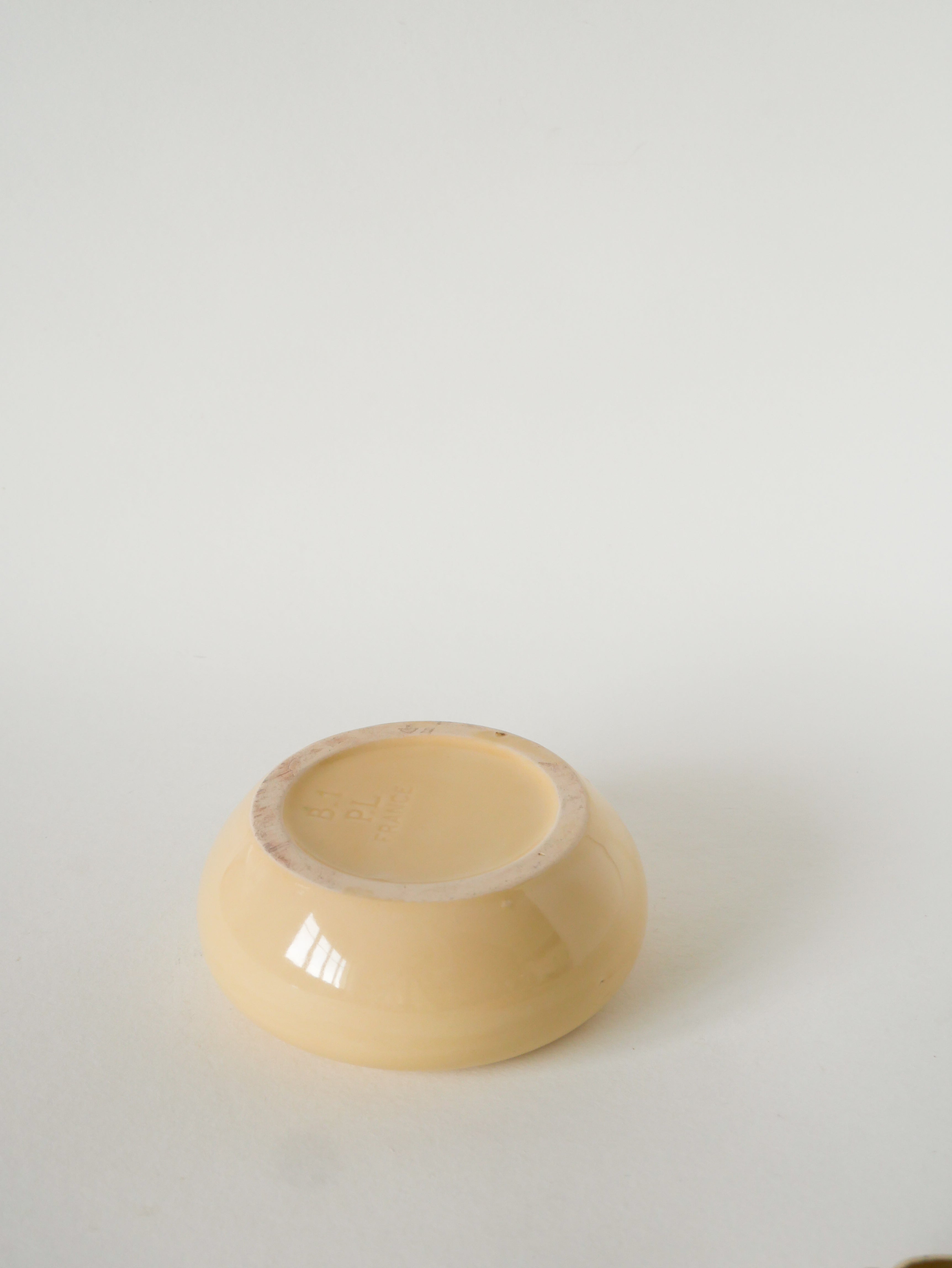 Boîte En Céramique, Jaune Beurre Et Doré, Magda, 1960