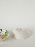 Paire De Ramequins En Céramique, Motifs Abstraits Jaune, Violet Et Vert, Modèle Pornic, 1960