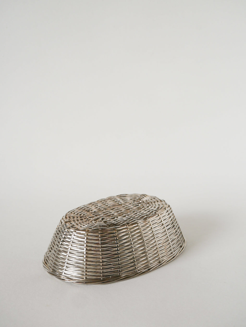 Petite Panière Tressée En Métal Argenté, 1930