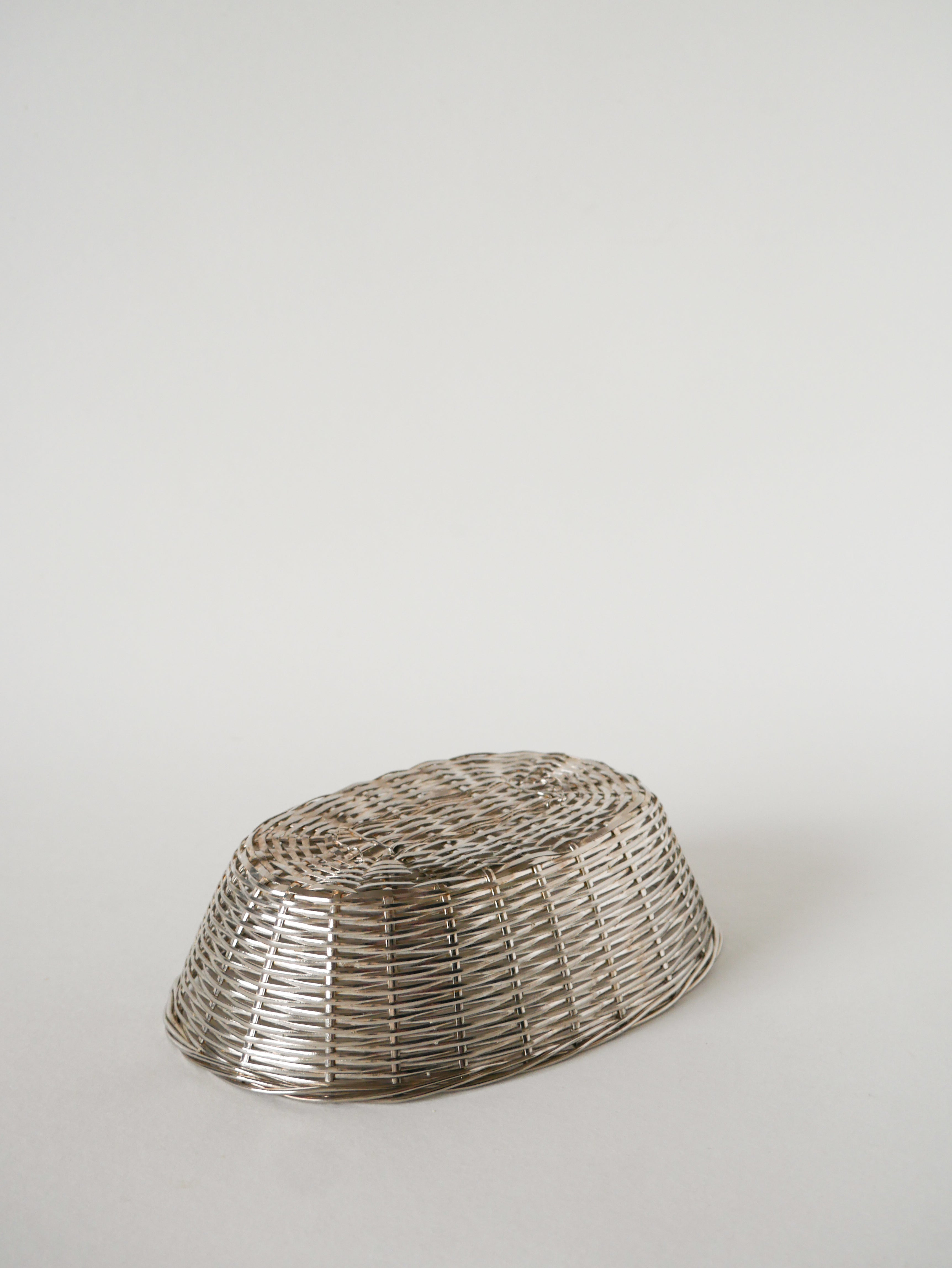 Petite Panière Tressée En Métal Argenté, 1930