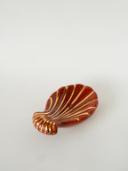 Vide-Poche Coquillage En Céramique, Magdalithe, Brique Et Doré, 1970