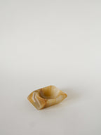 Cendrier En Onyx, Forme Carrée, Beige, Design, 1970 - 10 X 10 Cm
