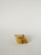Cendrier En Onyx, Forme Carrée, Beige, Design, 1970 - 10 X 10 Cm