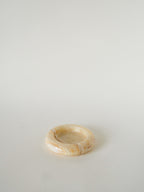 Vide-Poche En Onyx, Forme Ronde, Crème, Design, 1970 - 11.5 Cm