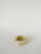 Cendrier En Onyx, Crème Et Vert, Design, 1970 - 12.5 Cm