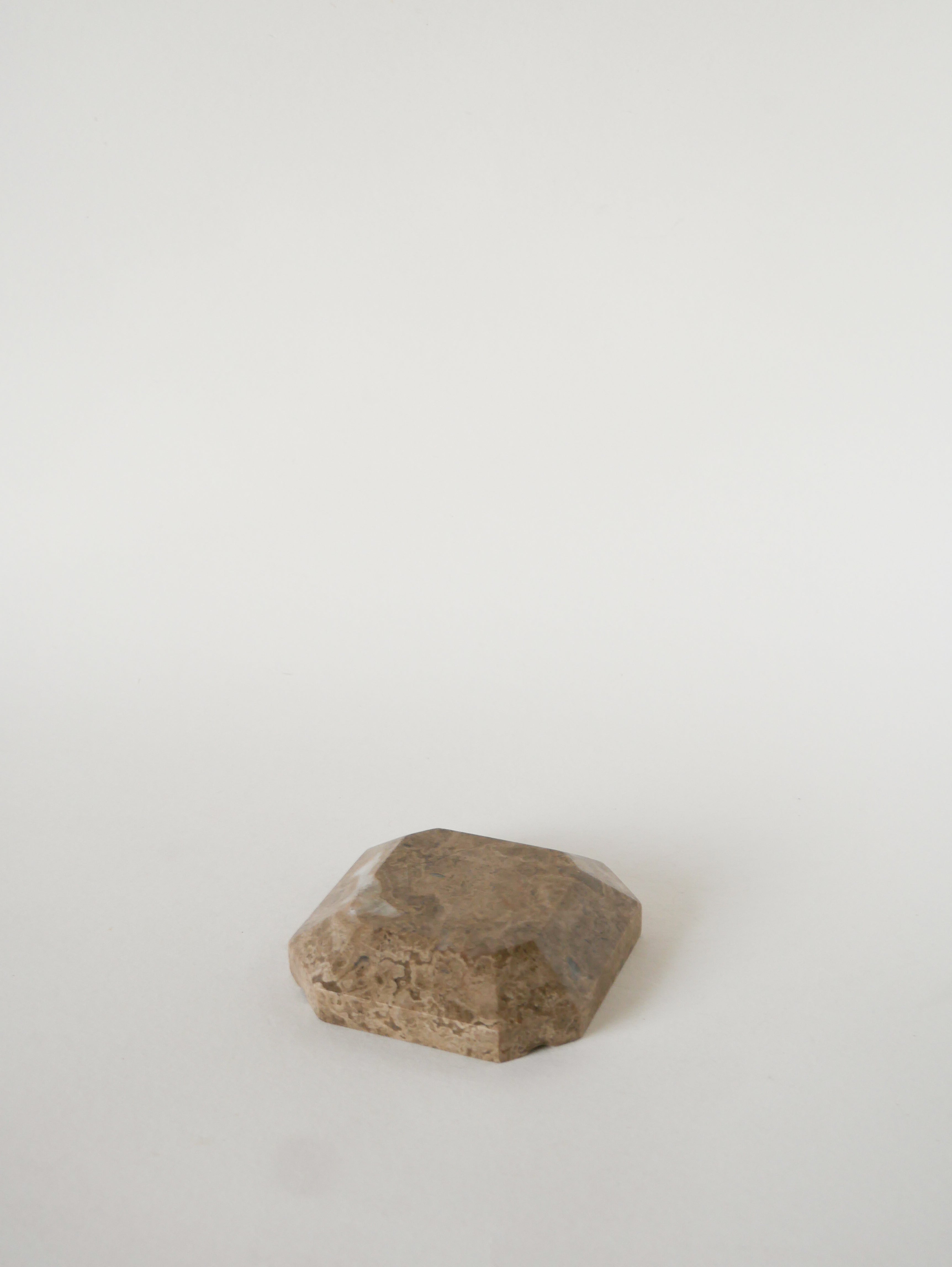 Cendrier En Marbre, Forme Hexagonale, Gris, 1970