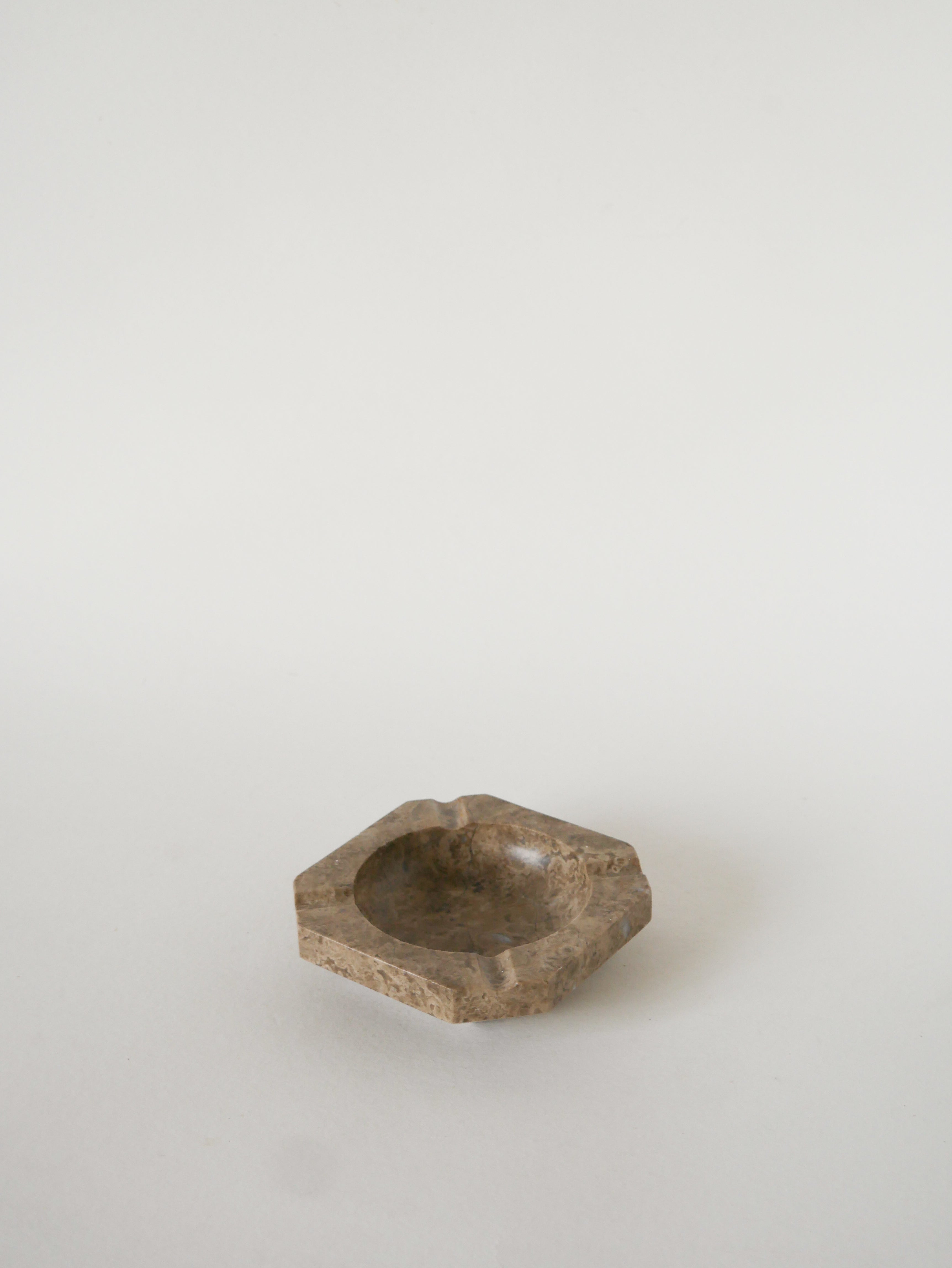 Cendrier En Marbre, Forme Hexagonale, Gris, 1970