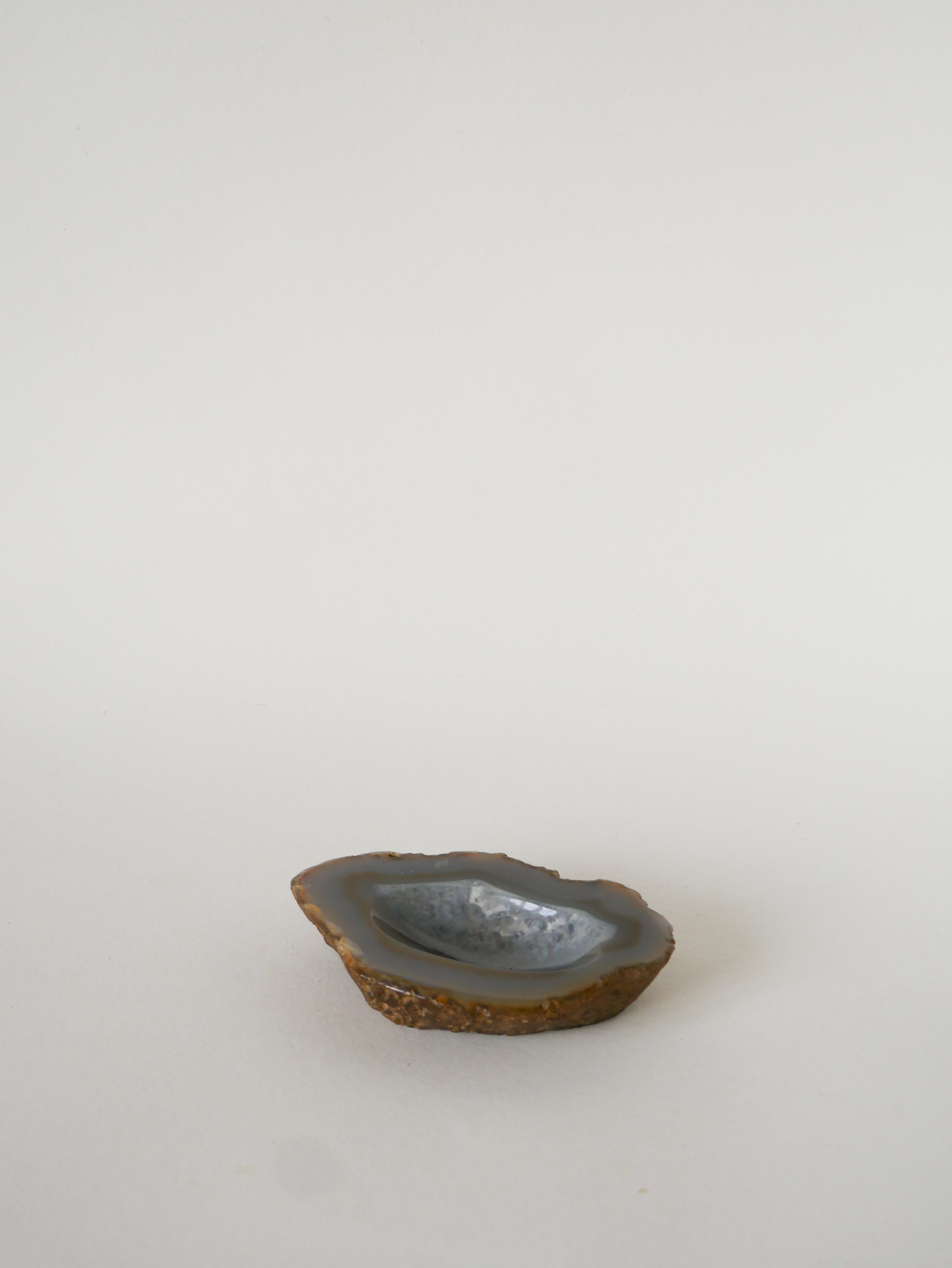 Cendrier En Albâtre, Forme Libre, Beige Et Violet, 1970