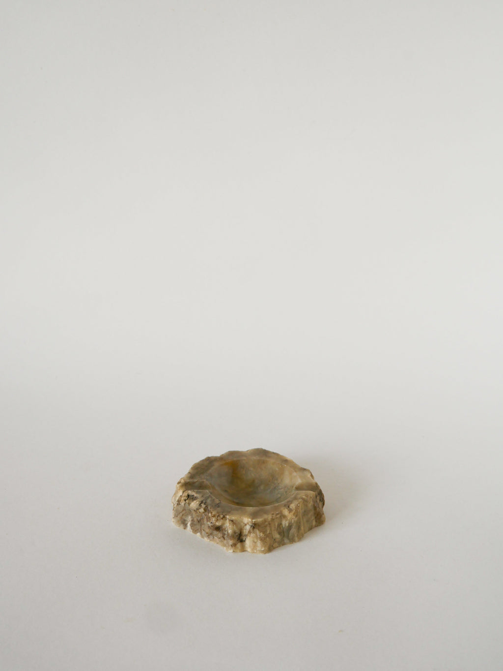 Cendrier En Albâtre, Forme Libre, Gris, Made In Germany, 1970