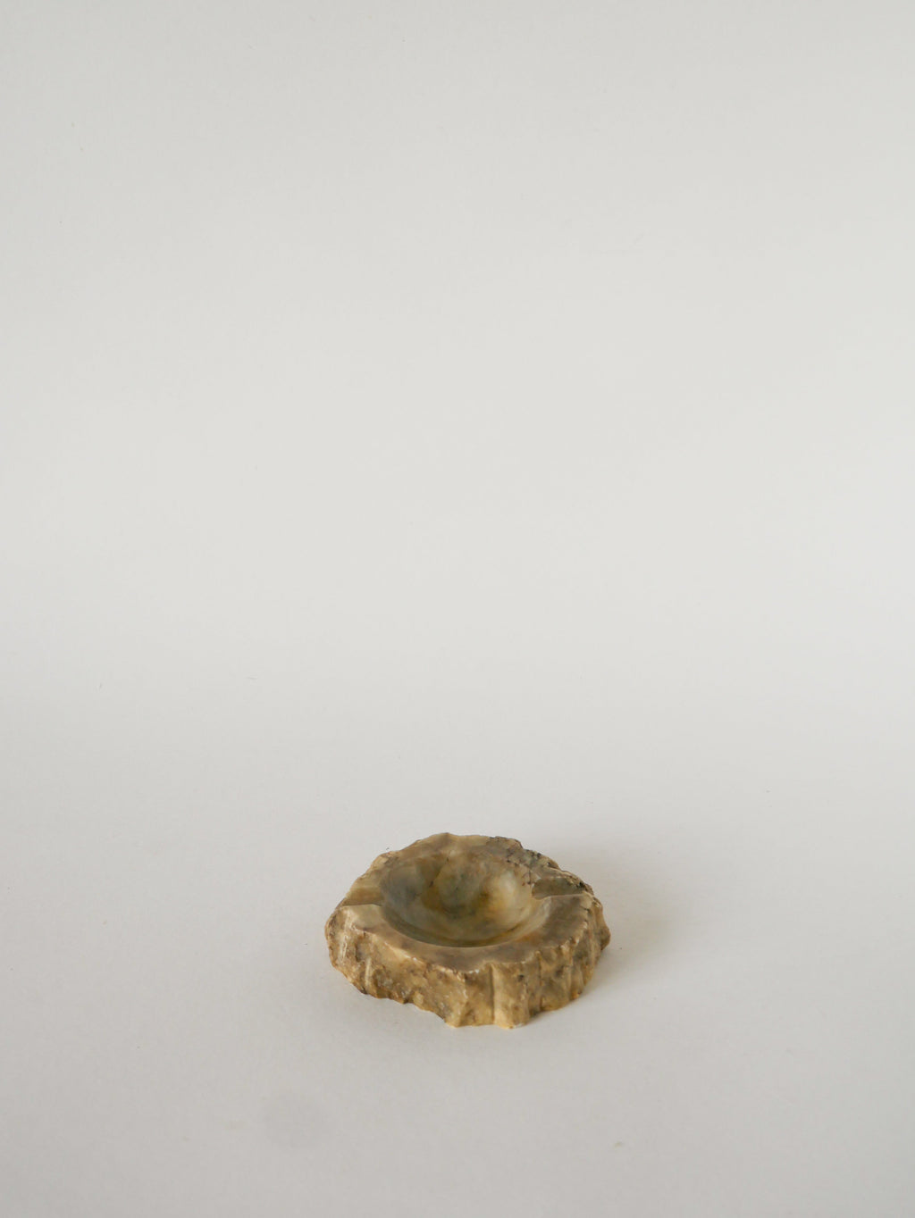 Cendrier En Albâtre, Forme Libre, Gris, Made In Germany, 1970