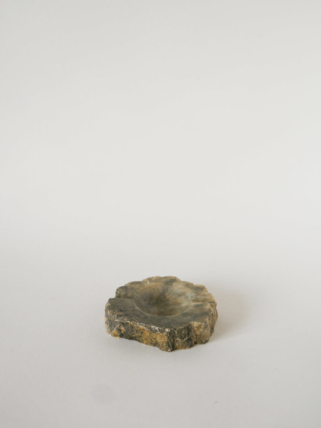 Grand Cendrier En Albâtre, Forme Libre, Gris, Made In Germany, 1970