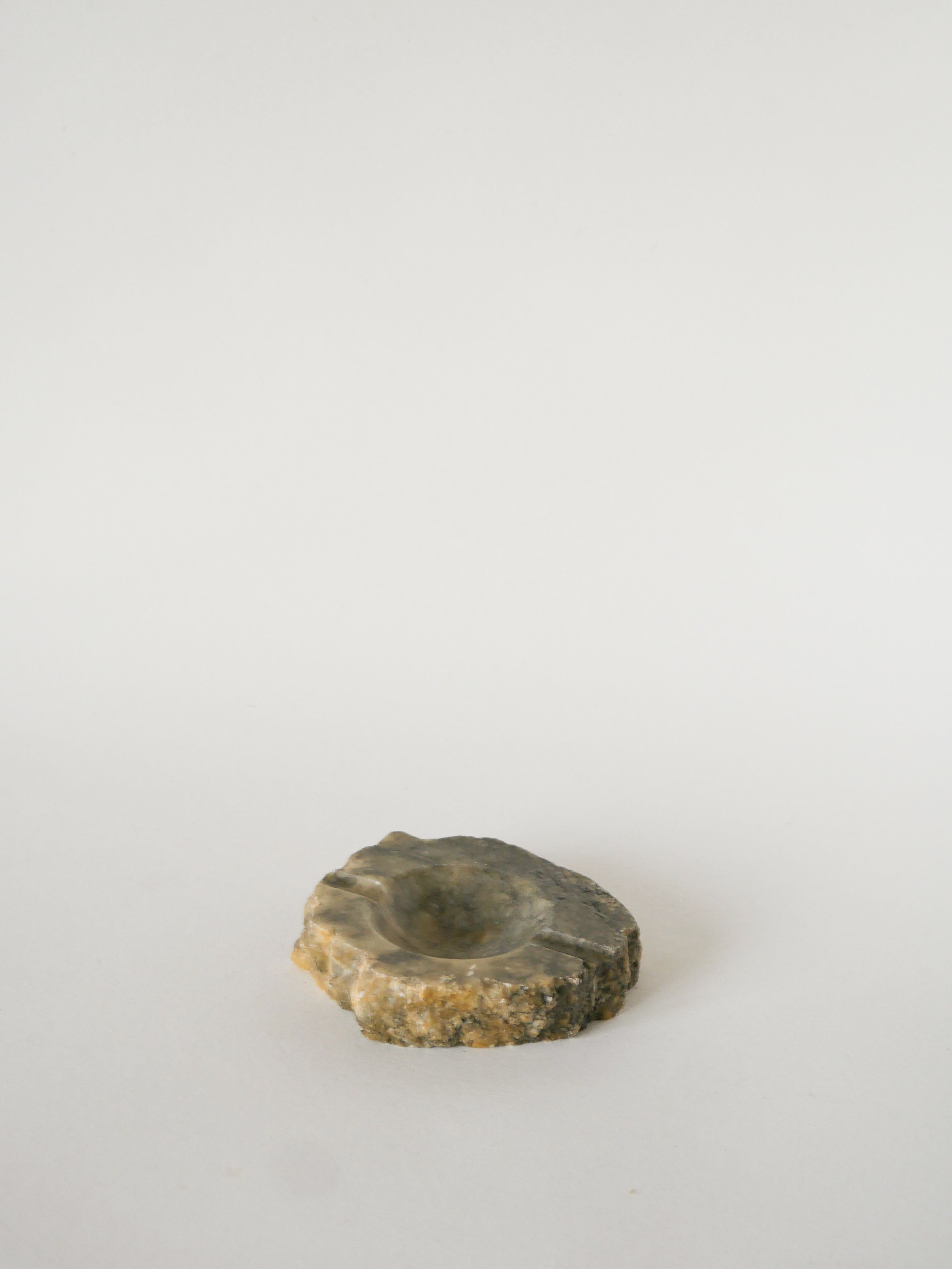 Grand Cendrier En Albâtre, Forme Libre, Gris, Made In Germany, 1970