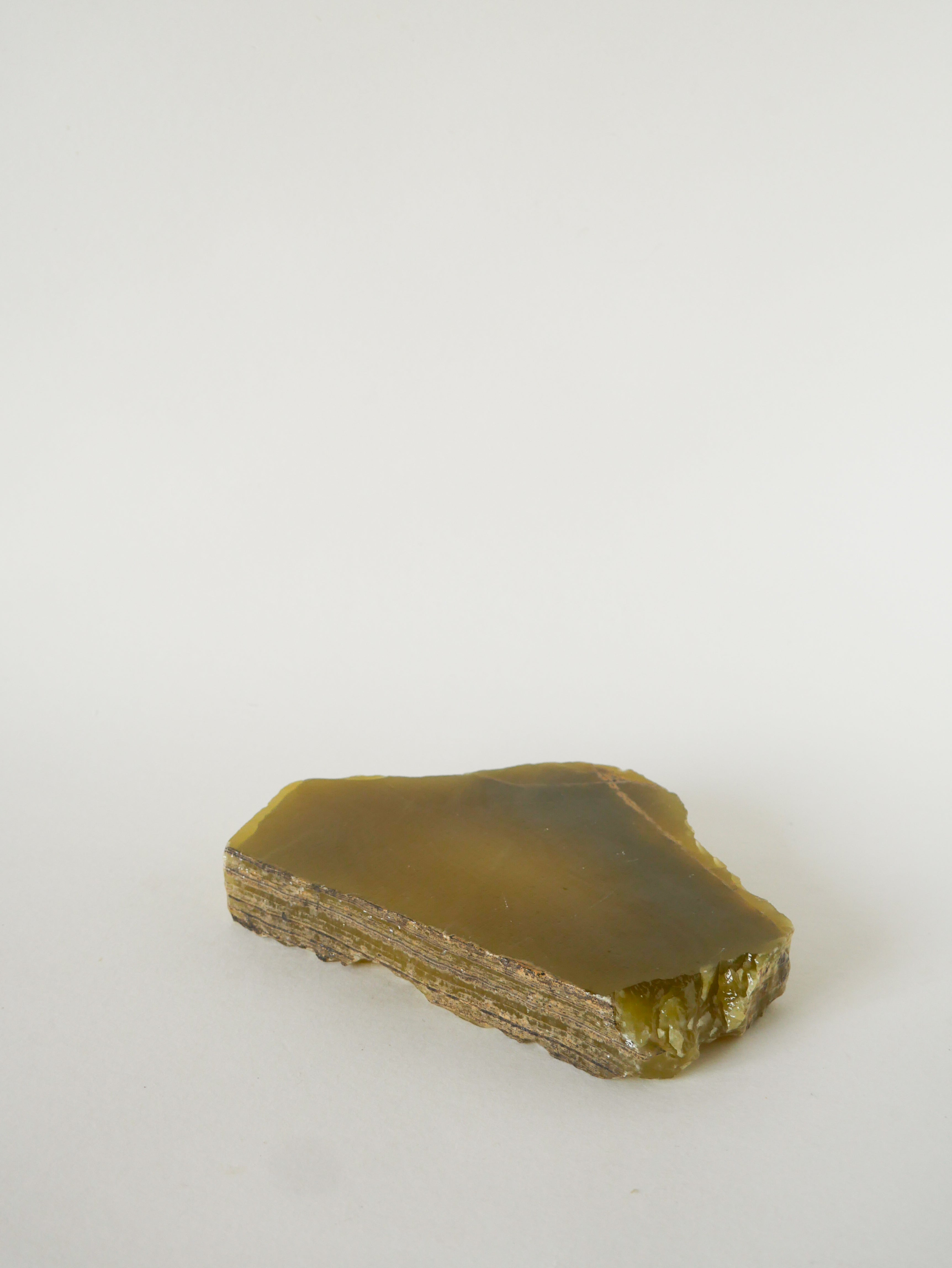 Très Grand Vide-Poche En Albâtre, Forme Libre, Ocre, 1970