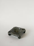 Très Grand Cendrier En Marbre, Forme Carrée, Gris Foncé, Design, 1970
