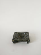 Très Grand Cendrier En Marbre, Forme Carrée, Gris Foncé, Design, 1970