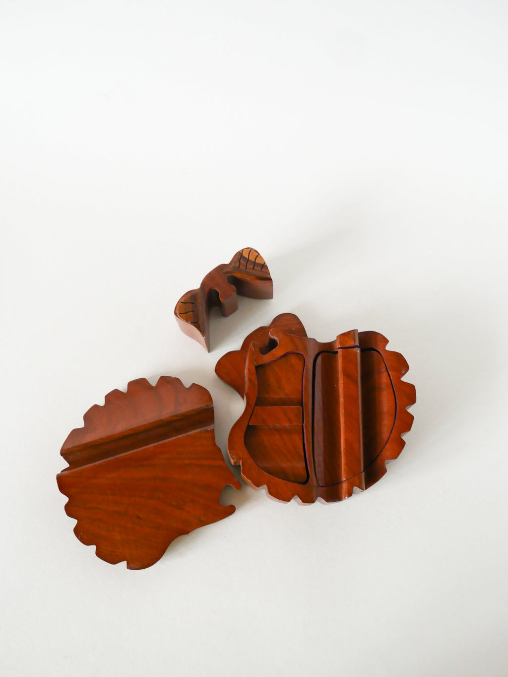 Boîte À Bijoux Puzzle En Bois, Forme Coquillage, 1960
