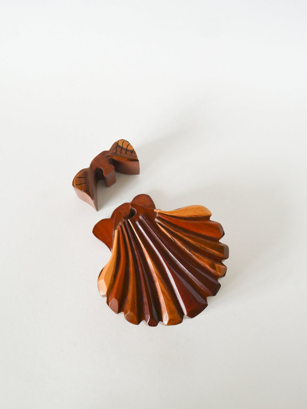 Boîte À Bijoux Puzzle En Bois, Forme Coquillage, 1960