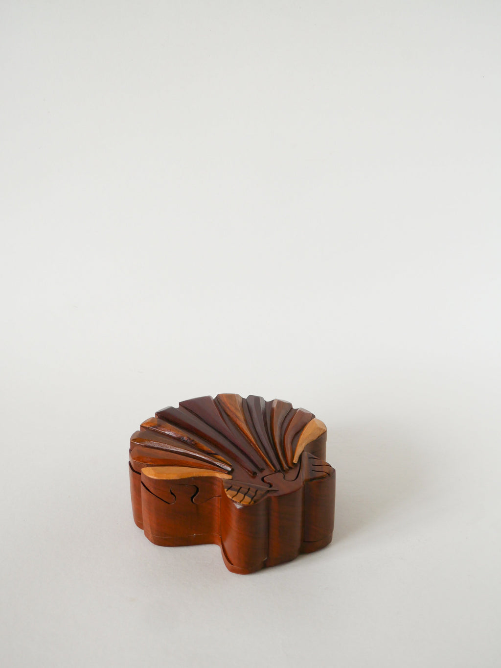 Boîte À Bijoux Puzzle En Bois, Forme Coquillage, 1960