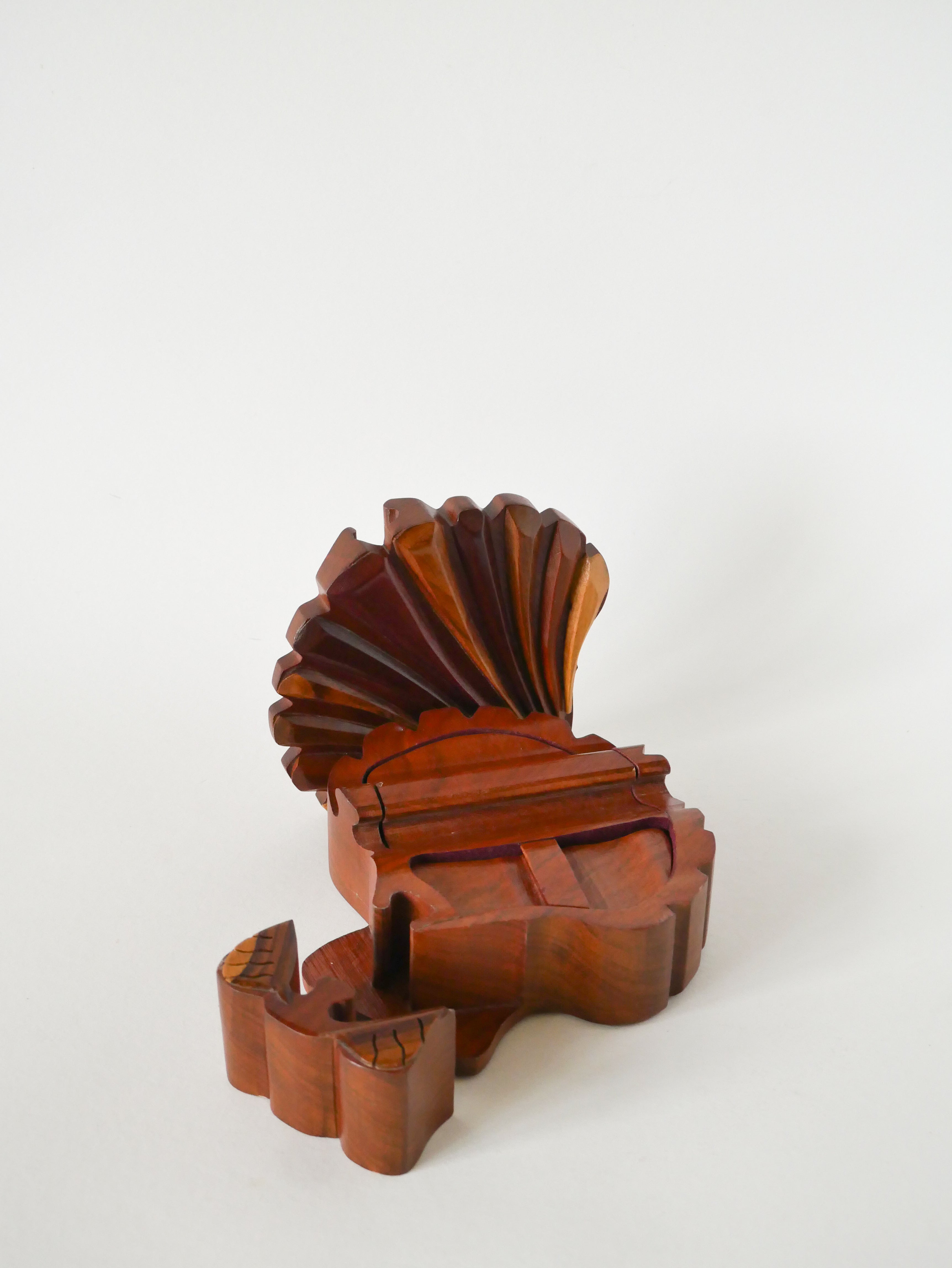 Boîte À Bijoux Puzzle En Bois, Forme Coquillage, 1960