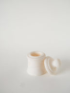 Boîte En Albâtre, Forme Ronde, Blanc, Design, 1970 - 13 X 8 Cm