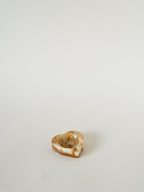 Vide-Poche En Albâtre, Forme Cœur, Beige Et Marron, 1970