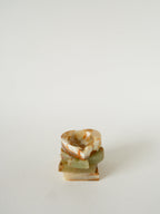Vide-Poche En Albâtre, Forme Cœur, Beige Et Marron, 1970