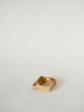 Vide-Poche En Albâtre, Forme Carreau, Beige Et Marron, 1970
