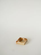 Vide-Poche En Albâtre, Forme Carreau, Beige Et Marron, 1970
