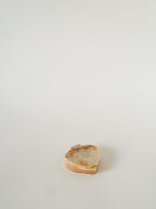 Vide-Poche En Albâtre, Forme Pique, Beige Et Marron, 1970