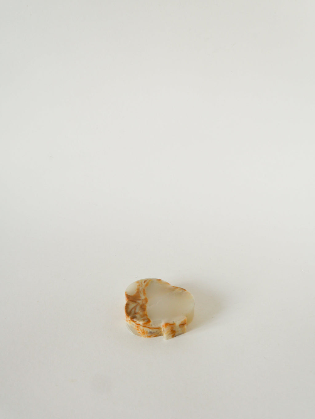 Vide-Poche En Albâtre, Forme Trèfle, Beige Et Marron, 1970