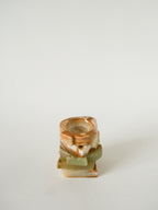 Vide-Poche En Albâtre, Forme Trèfle, Beige Et Marron, 1970