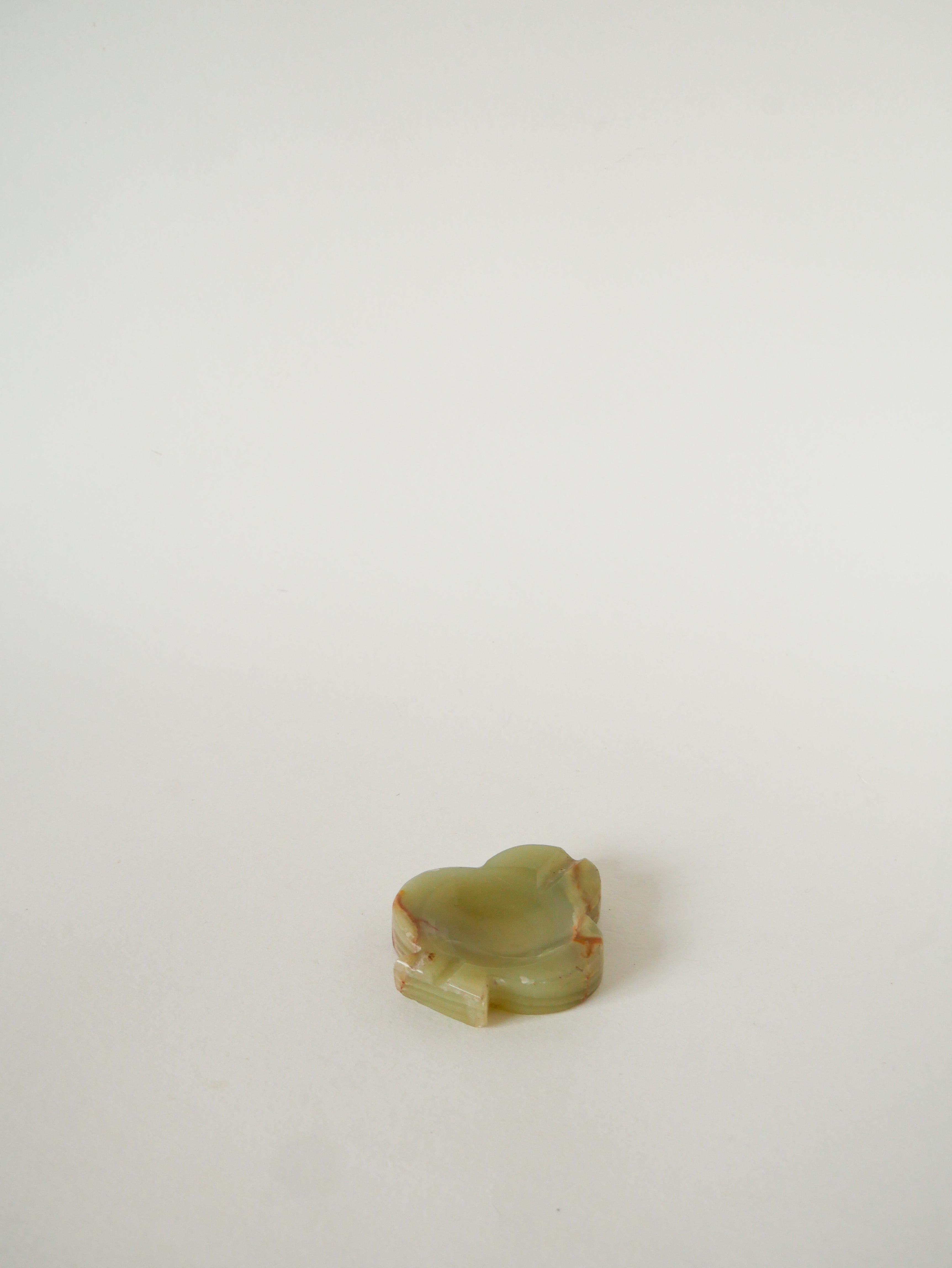 Vide-Poche En Onyx, Forme Trèfle, Vert Et Marron, 1970