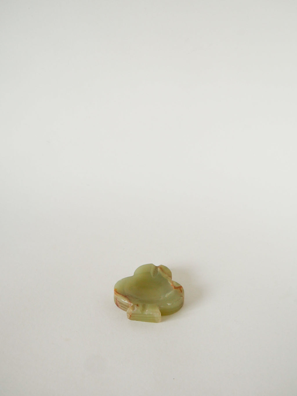 Vide-Poche En Onyx, Forme Trèfle, Vert Et Marron, 1970