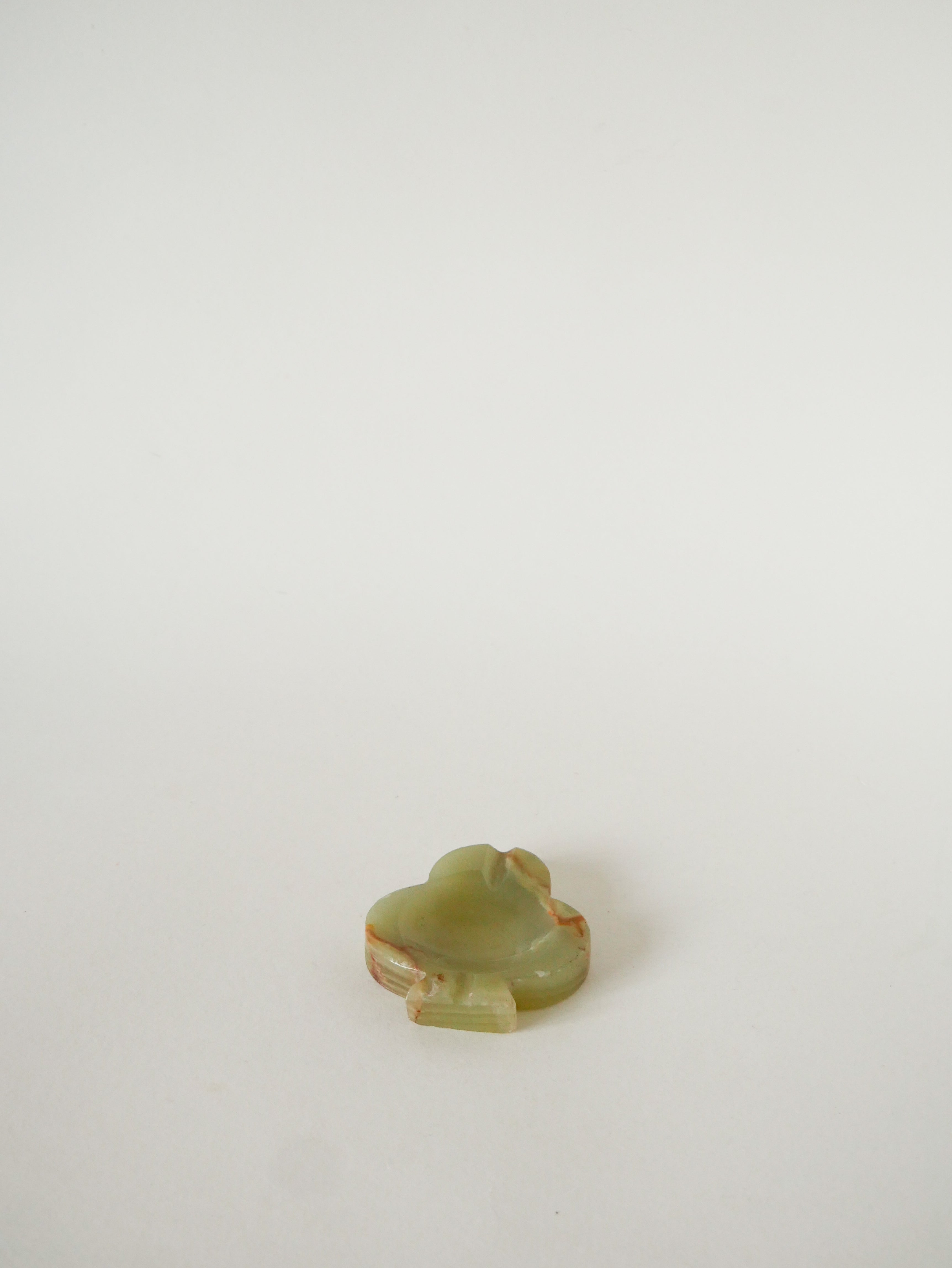 Vide-Poche En Onyx, Forme Trèfle, Vert Et Marron, 1970