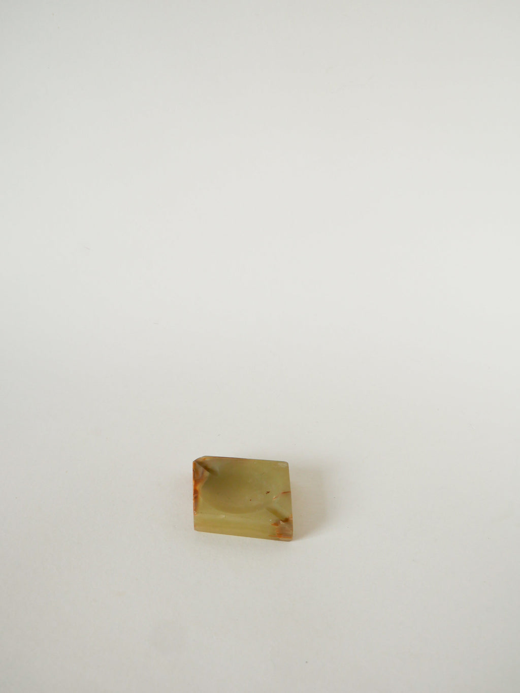 Vide-Poche En Onyx, Forme Carreau, Vert Et Marron, 1970