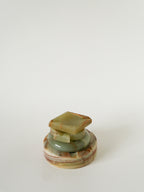 Vide-Poche En Onyx, Forme Carreau, Vert Et Marron, 1970