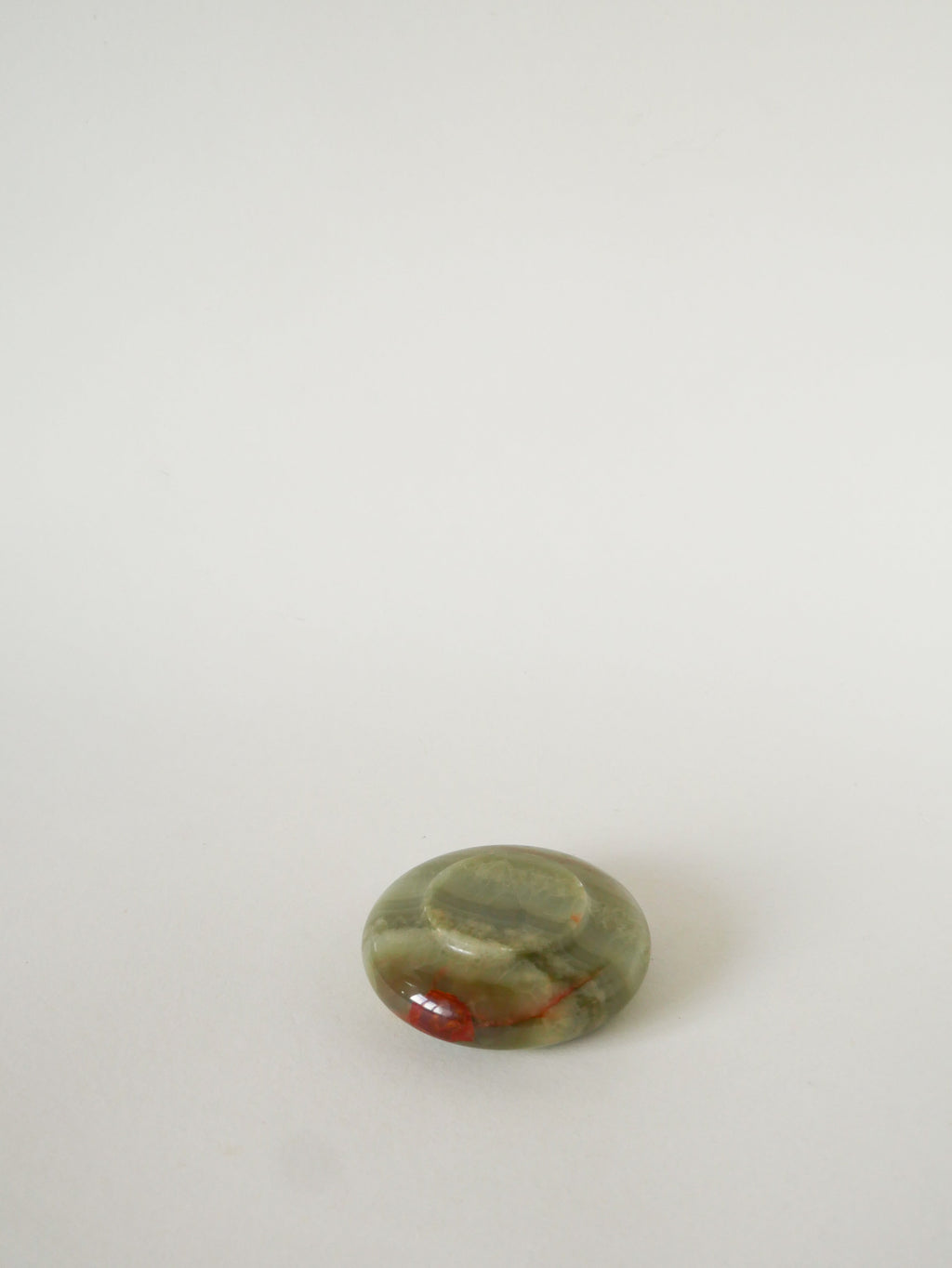 Vide-Poche En Onyx, Forme Ronde, Vert, Design, 1970 - 10 X 10 Cm