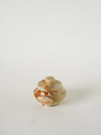 Petite Boîte En Onyx, Forme Ronde, Beige, Design, 1970 - 8 X 6 Cm