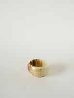Petite Boîte En Onyx, Forme Ronde, Beige, Design, 1970 - 8 X 6 Cm