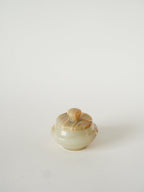 Petite Boîte En Onyx, Forme Ronde, Beige, Design, 1970 - 8 X 6 Cm