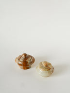 Petite Boîte En Onyx, Forme Ronde, Beige, Design, 1970 - 8 X 6 Cm