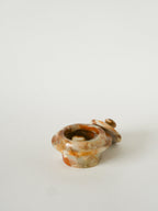Boîte En Onyx, Forme Ronde, Beige, Design, 1970 - 9 X 7 Cm