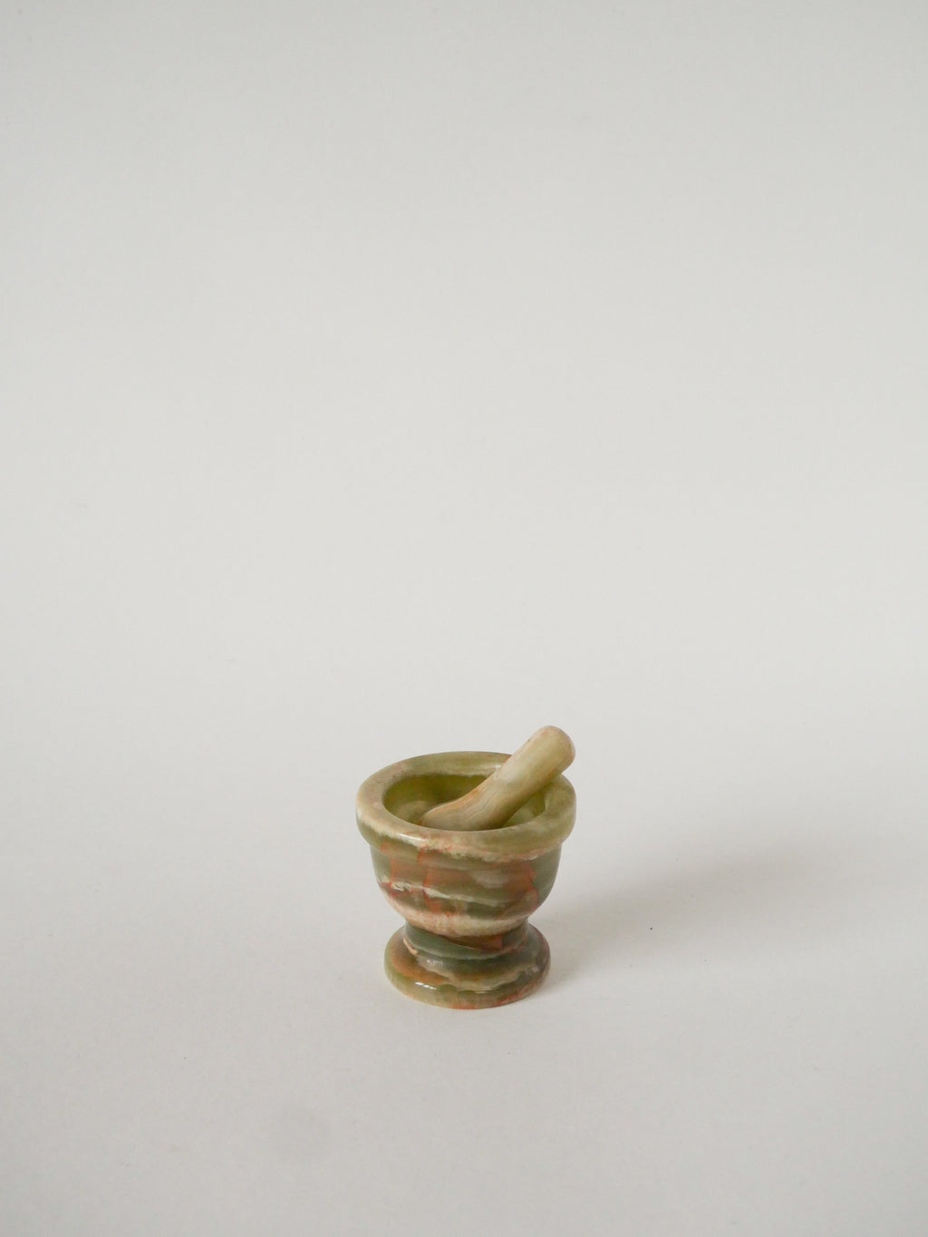 Petit Mortier En Onyx, Vert Et Marron, 1970