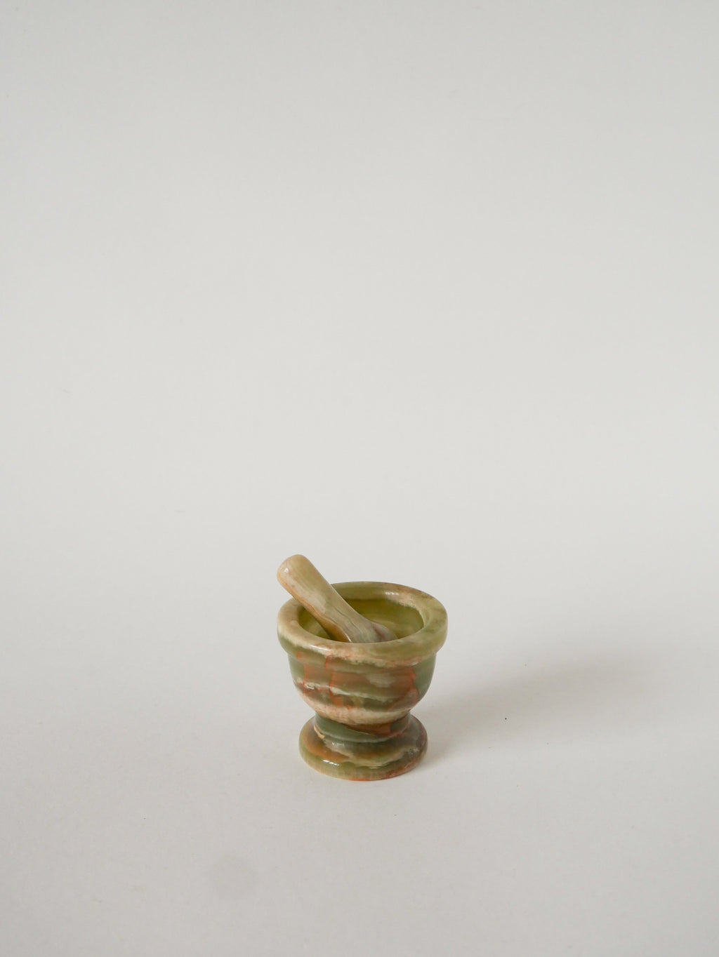 Petit Mortier En Onyx, Vert Et Marron, 1970