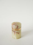 Grande Boîte En Albâtre Et Laiton, Forme Cylindre, Design, 1970