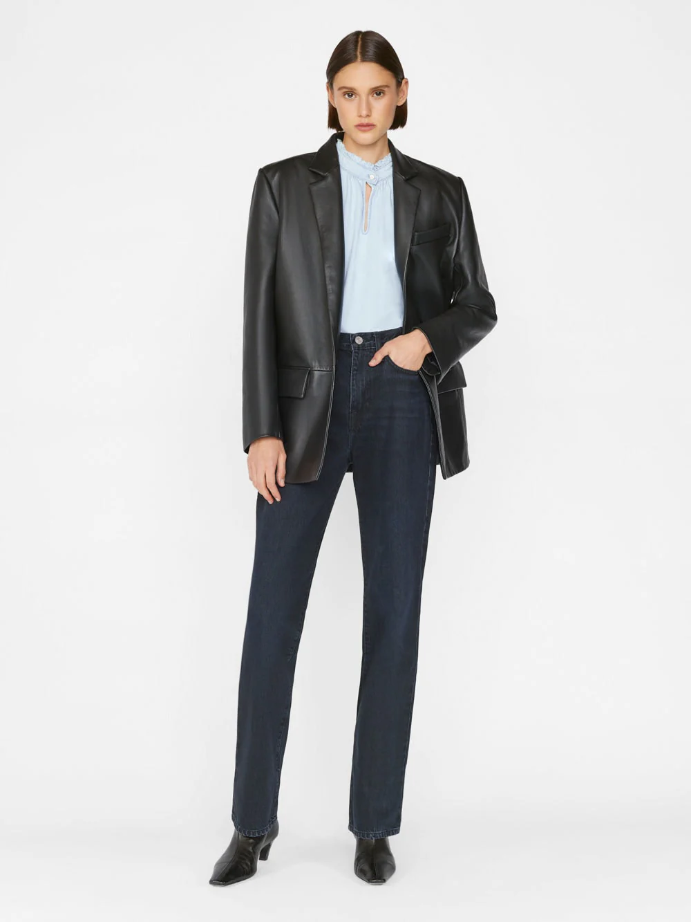 Top Deep V Ruffle Collar - Thrill