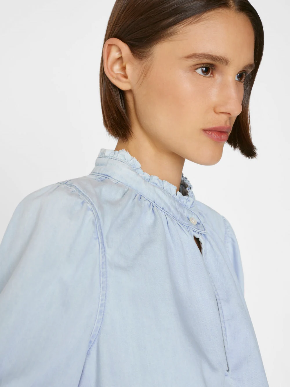 Top Deep V Ruffle Collar - Thrill
