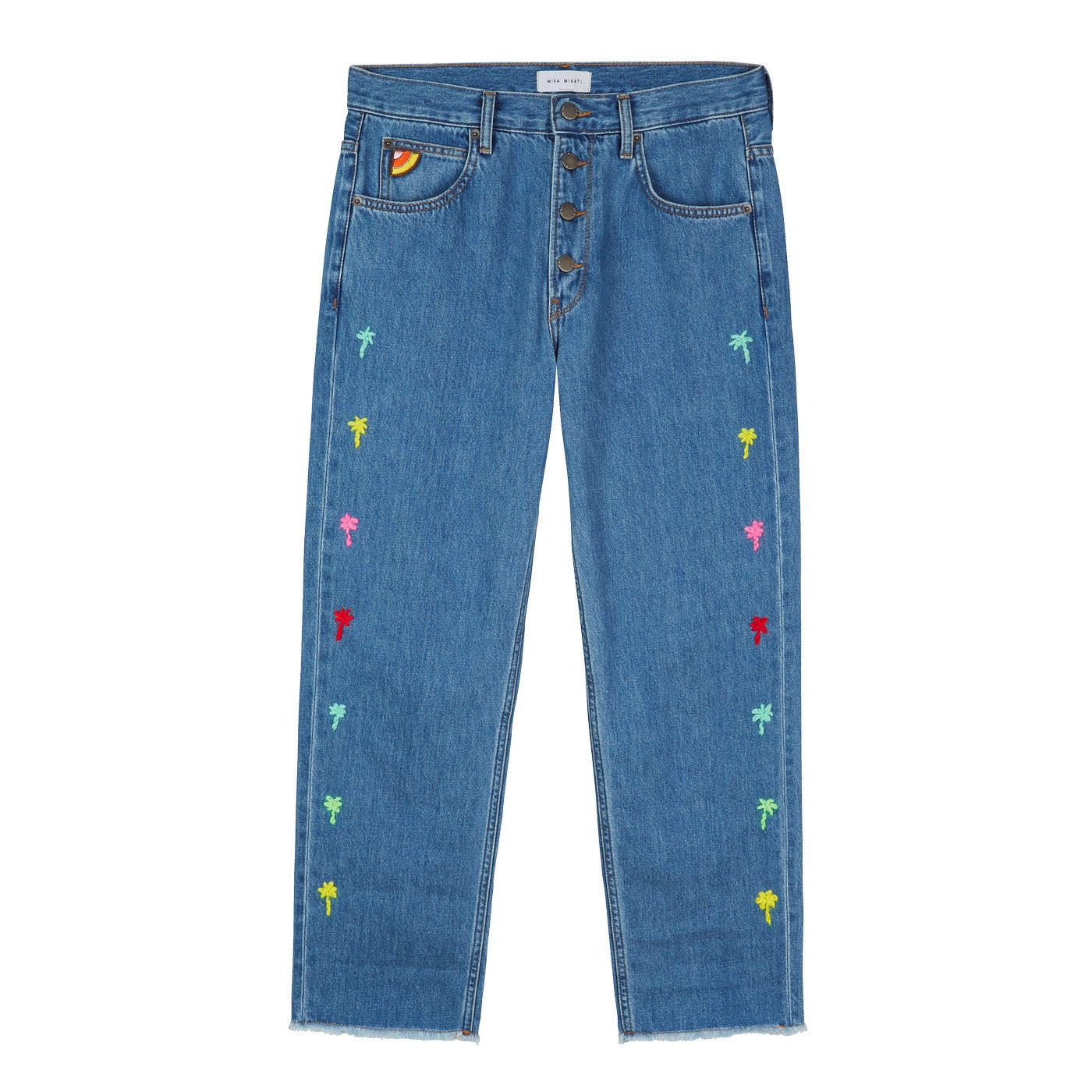 Jean Palm Tree Embroidered